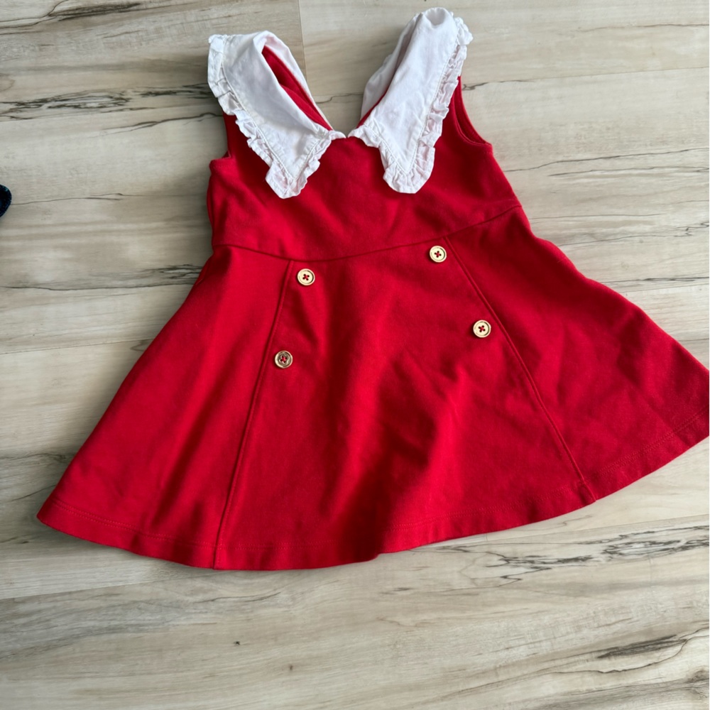 Janie and Jack Red Scenic Route Ruffle Collar Baby 12-18 months dress